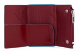 PIQUADRO Blue Square Compact Wallet Rosso