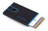 PIQUADRO Blue Square Card Case Slider CONNEQU Pocket Black PIQUADRO Blue Square Card Case Slider CONNEQU Pocket Black