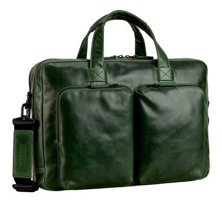 LEONHARD HEYDEN Porto Zip Briefcase 2 Compartment Bottle Green