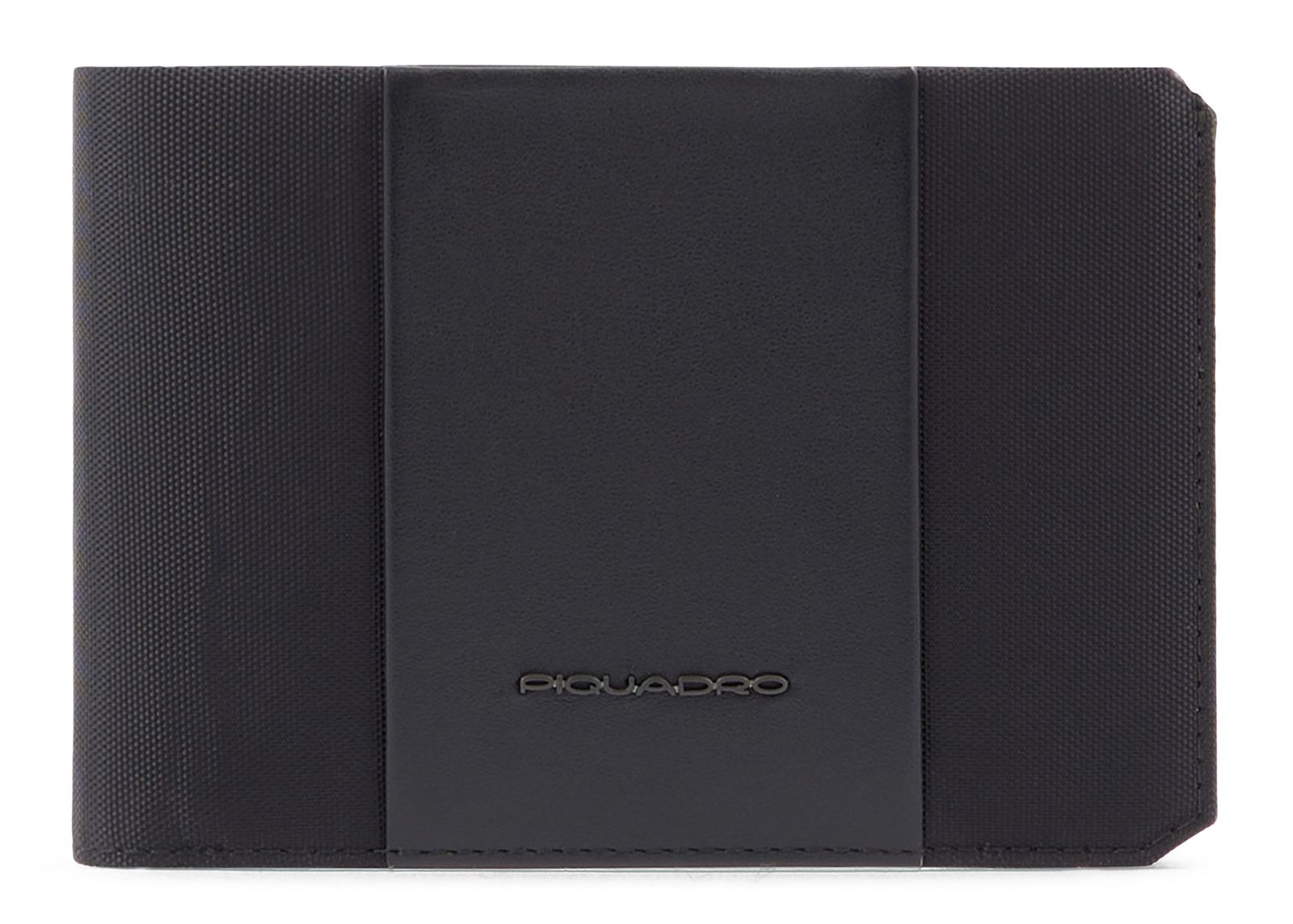 PIQUADRO Portafoglio Uomo Ronnie In Pelle Vitello – Con Protezione RFID E Portamonete – Nero