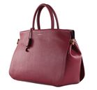 COCCINELLE Blue Soft Handbag Grained Leather Garnet Red