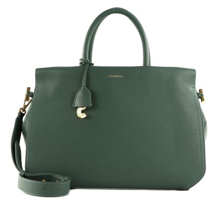 COCCINELLE Blue Soft Handbag Grained Leather Kale Green