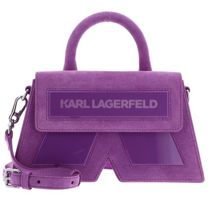 KARL LAGERFELD Suede Icon K Crossbody Bag Mauve