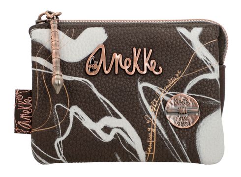 Anekke Nature Shodō Three Compartment Purse S Brown