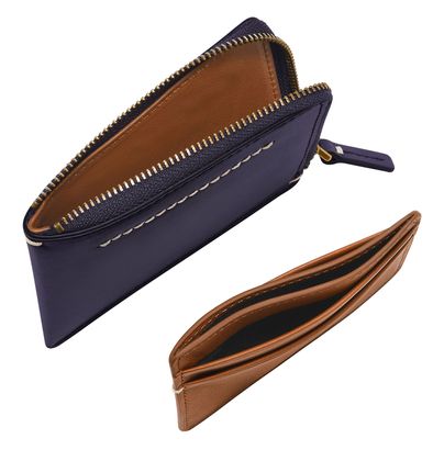 FOSSIL card case Westover Large Zip Bifold Insignia Blue | Buy 