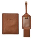 FOSSIL Gift Set Passport Case and Luggage Tag Brown