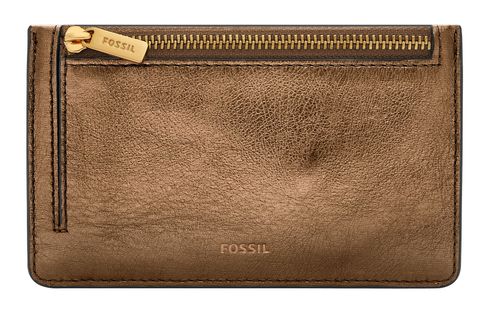 FOSSIL Logan Zip Card Case Bronze