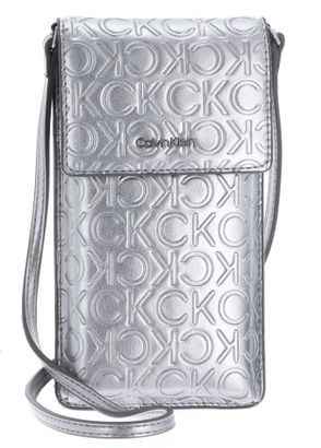 Calvin Klein CK Must Phone Pouch XBody EMB Silver Emb / Deb