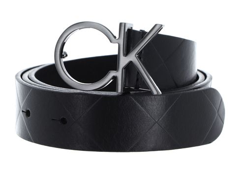 Calvin Klein Re-Lock Quilt CK Logo Belt 30MM W80 CK Black