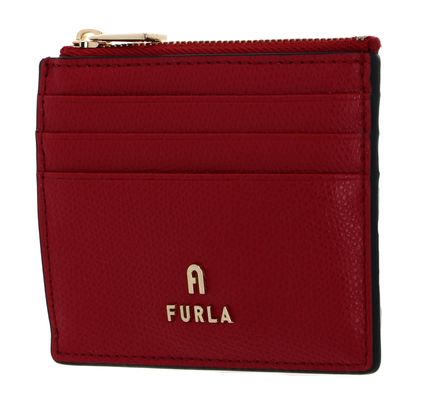 FURLA Camelia Zipped Card Case S Rosso Veneziano