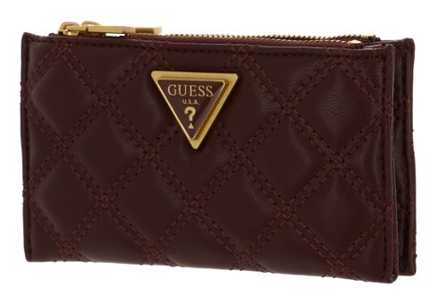 GUESS Giully SLG Double Zip Coin Purse Burgundy