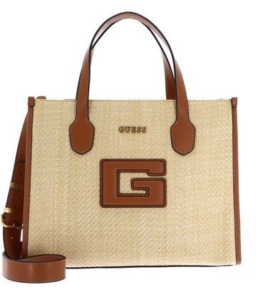 GUESS G Status 2 Compartment Tote Natural / Cognac