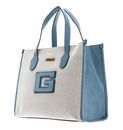 GUESS G Status Compartment Tote Natural / Light Denim