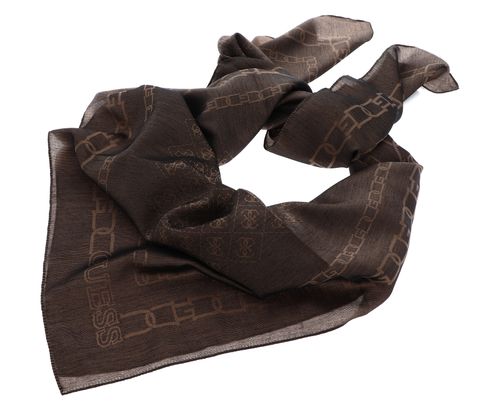 GUESS Kefiah Scarf Dark Brown Ochre