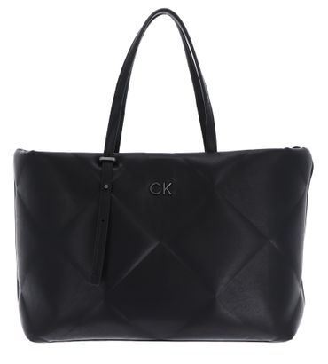 Calvin Klein Re-Lock Quilt Tote Logo L CK Black