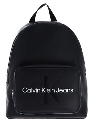 Calvin Klein CKJ Sculpted Campus Backpack 40 Mono Black / Metallic Logo