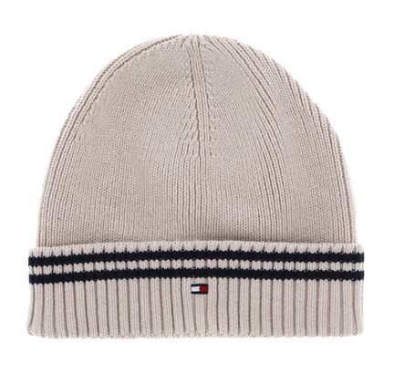 TOMMY HILFIGER TH Flag Stripe Beanie Cashmere Creme