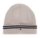 TOMMY HILFIGER TH Flag Stripe Beanie Cashmere Creme TOMMY HILFIGER TH Flag Stripe Beanie Cashmere Creme