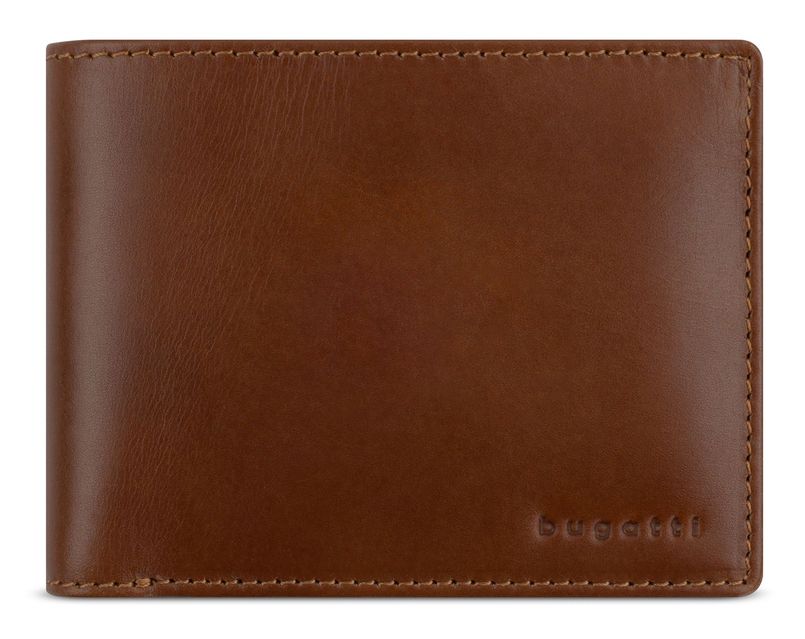 Bugatti Portafoglio Lungo In Pelle Donna Cognac - Con Protezione RFID E Pratica Chiusura Lampo