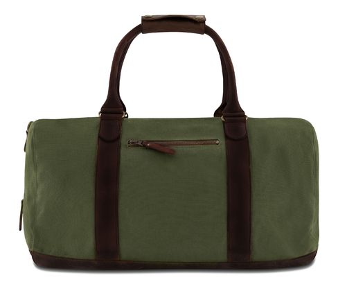 BUCKLE & SEAM Willow Blu Canvas Weekender Green / Brown