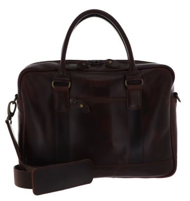 BUCKLE & SEAM Everett Stripes Business Bag Brown