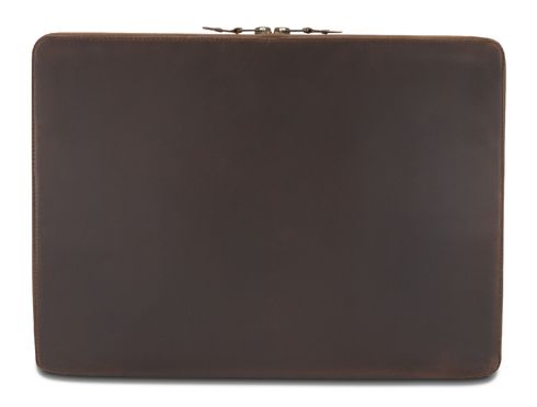 BUCKLE & SEAM Ralph Dot Leather Laptop Case Brown
