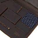 BUCKLE & SEAM Ralph Dot Leather Laptop Case Brown