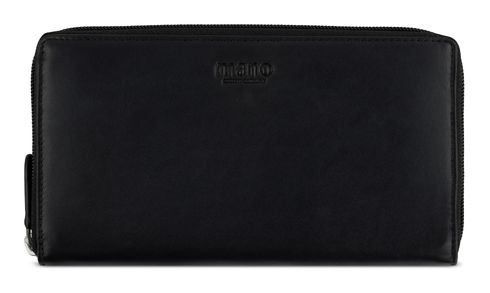 mano Don Andrea RFID Long Lady Wallet With Zip Black