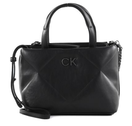 Calvin Klein Re-Lock Quilt Tote Mini XS CK Black