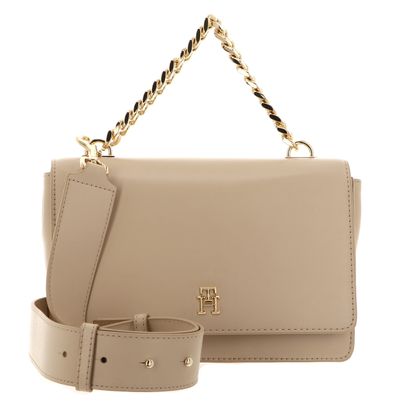 TOMMY HILFIGER TH Refined Shoulder Bag M White Clay