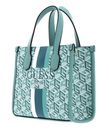 GUESS Silvana Two Compartment Mini Tote Turquoise Logo GUESS Silvana Two Compartment Mini Tote Turquoise Logo