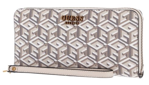 GUESS Laurel SLG Zip Around Wallet L Sand Logo