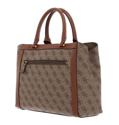 GUESS Dagan Triple Compartment Satchel Latte Logo | modeherz