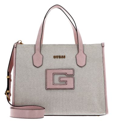 GUESS G Status Compartment Tote Natural / Light Rose