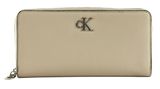 Calvin Klein CKJ Minimal Monogram Zip Around Stone Calvin Klein CKJ Minimal Monogram Zip Around Stone