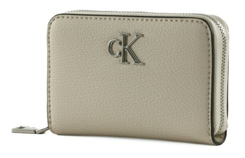 Calvin Klein CKJ Minimal Monogram Zip Around Wallet M Stone