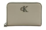 Calvin Klein CKJ Minimal Monogram Zip Around Wallet M Stone