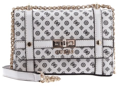 GUESS Emilee Mini Convertible Crossbody Flap Stone Logo