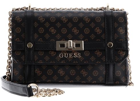 GUESS Emilee Mini Convertible Crossbody Flap Mocha Logo