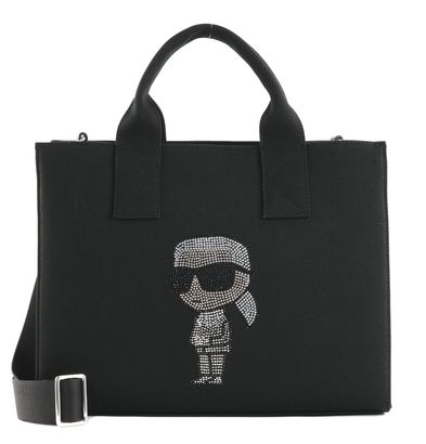 KARL LAGERFELD K / Ikonik 2.0 Rhinestone Shopper Black