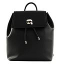 KARL LAGERFELD K / Ikonik 2.0 Leather Flap Backpack Pin Black KARL LAGERFELD K / Ikonik 2.0 Leather Flap Backpack Pin Black