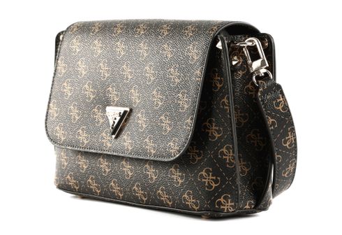 GUESS Umhängetasche Spark Meridian Flap Crossbody Brown Logo  