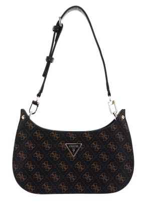 GUESS Meridian Mini Top Zip Shoulder Bag Brown Logo