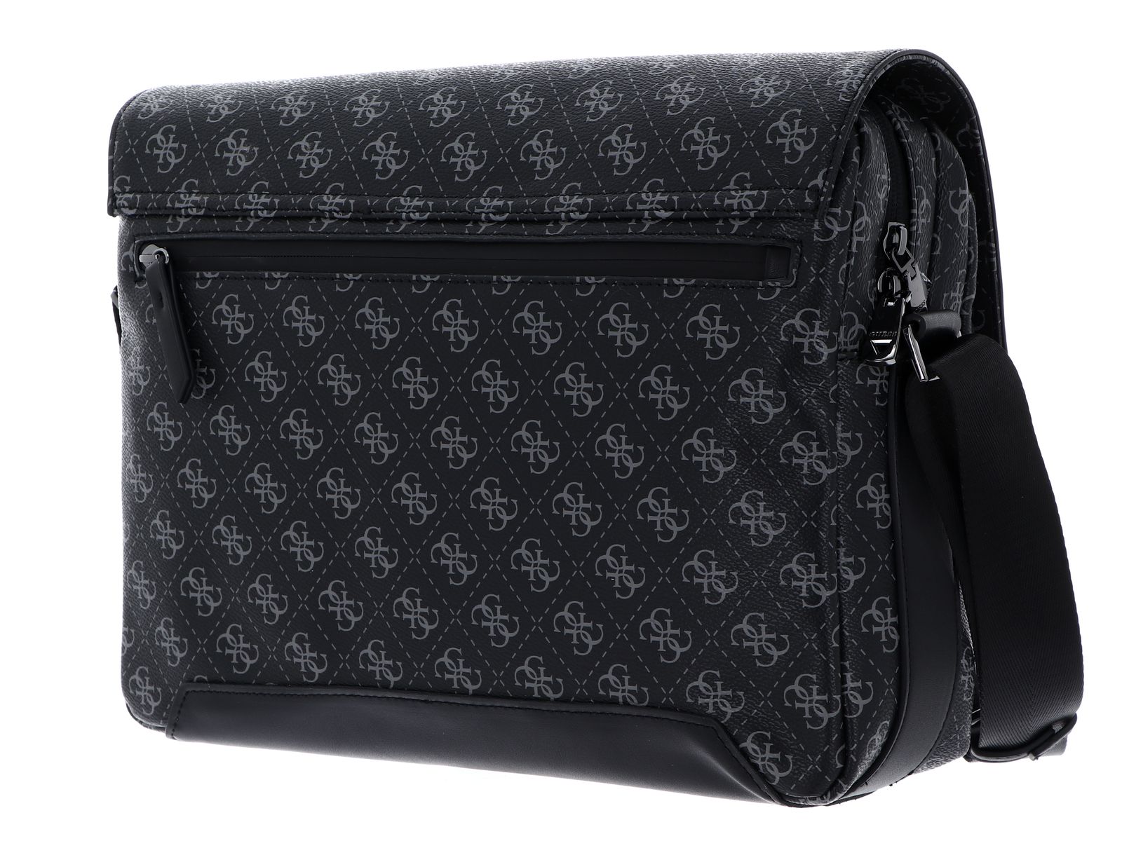 GUESS Vezzola Flap Messenger Bag Dark Black | Buy bags, purses ...