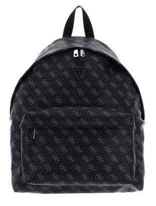 GUESS Venezia Backpack Front Pocket Dark Black