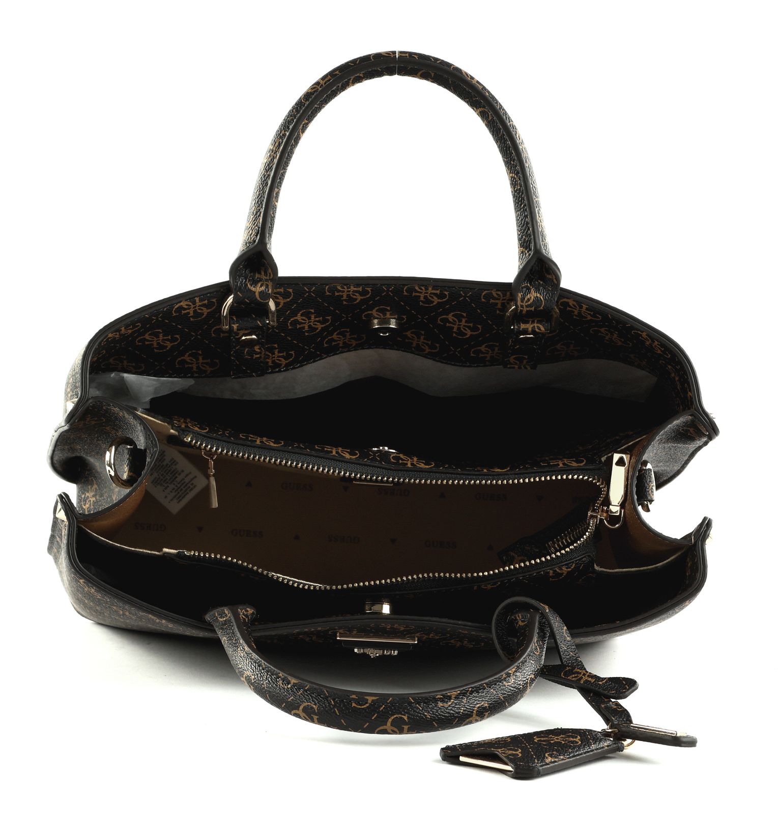 GUESS shoulder bag Meridian Girlfriend Satchel Brown Logo | Buy  