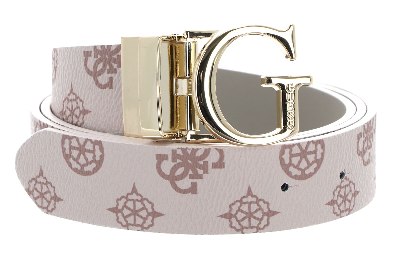 Cintura Guess Jena Regolabile E Reversibile In Ecopelle - Colore Bianco Multicolore, Modello BW7861 P3430