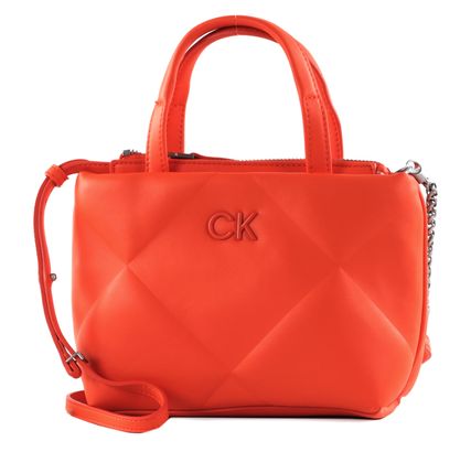 Calvin Klein Re-Lock Quilt Tote Mini XS Flame