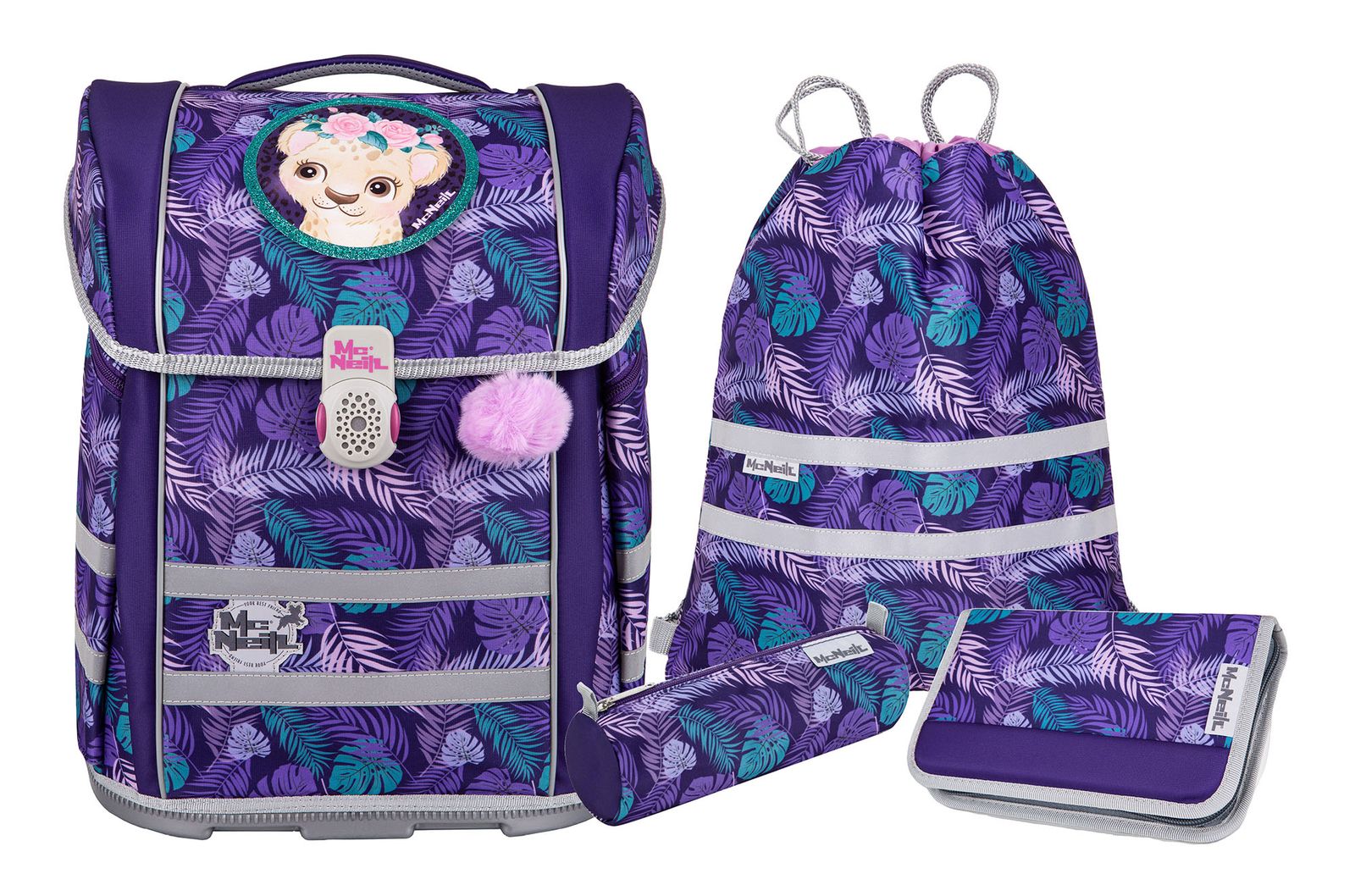 McNeill Zaino Scuola Primario Ergo Primero 20L – Set 4 Pezzi Con Trolley E Astuccio Completo Per La Prima Elementare