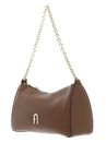 FURLA Primula Mini Crossbody Double Strap Cognac + Metal Taupe